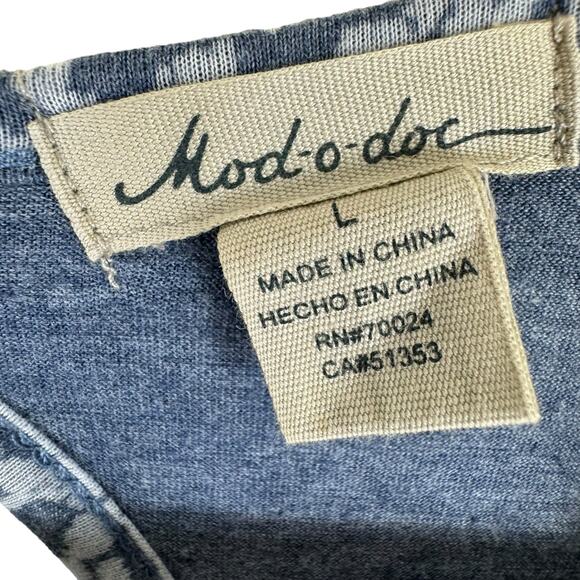 Mod-o-doc Blue Keyhole Back Lightweight High Low Hem Pullover Tank Dress Size L - Picture 7 of 8